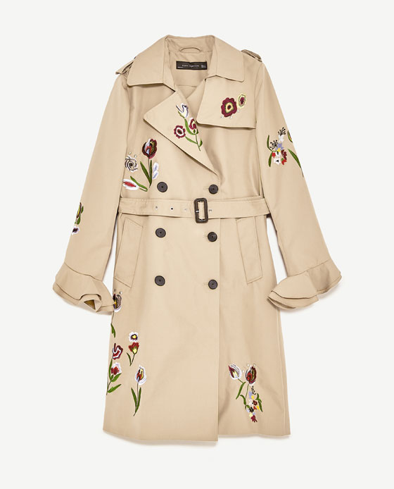 ZARA – EMBROIDERED TRENCH COAT – £99.99 Zara Trench Coat
