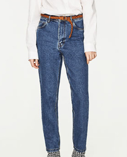 Zara Mom Fit Jeans With Belt Zara Mom Fit Jeans With Belt