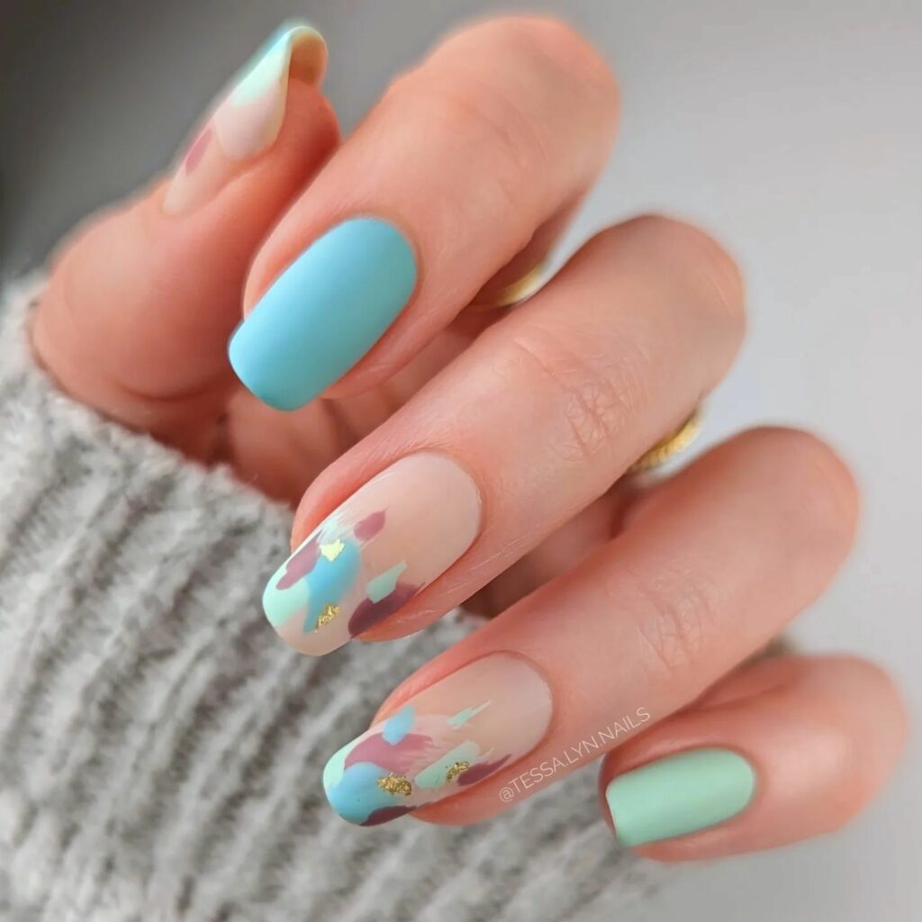 37 Latest Teal Nail Designs To Try In 2024! 10 Abstract Teal Nails