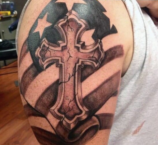 33 Latest Cross Tattoos To Inspire You In 2024! 27 Flag & Cross Tattoo