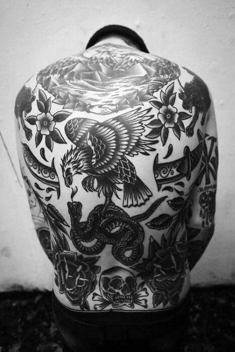 28 Latest Old School Tattoos To Inspire You In 2024! 12 Vintage Back Tattoo