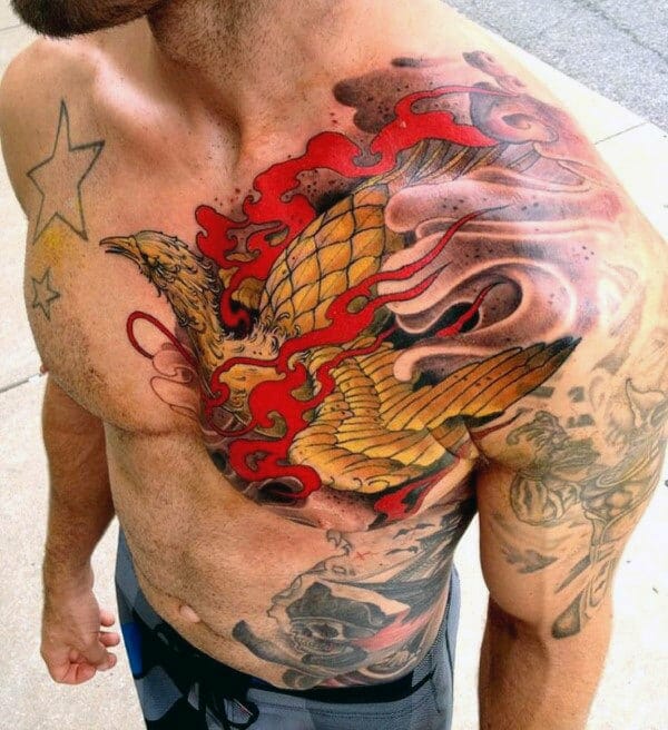 33 Latest Phoenix Tattoos To Inspire You In 2024! 39 Amazing Mens Chest Tattoo