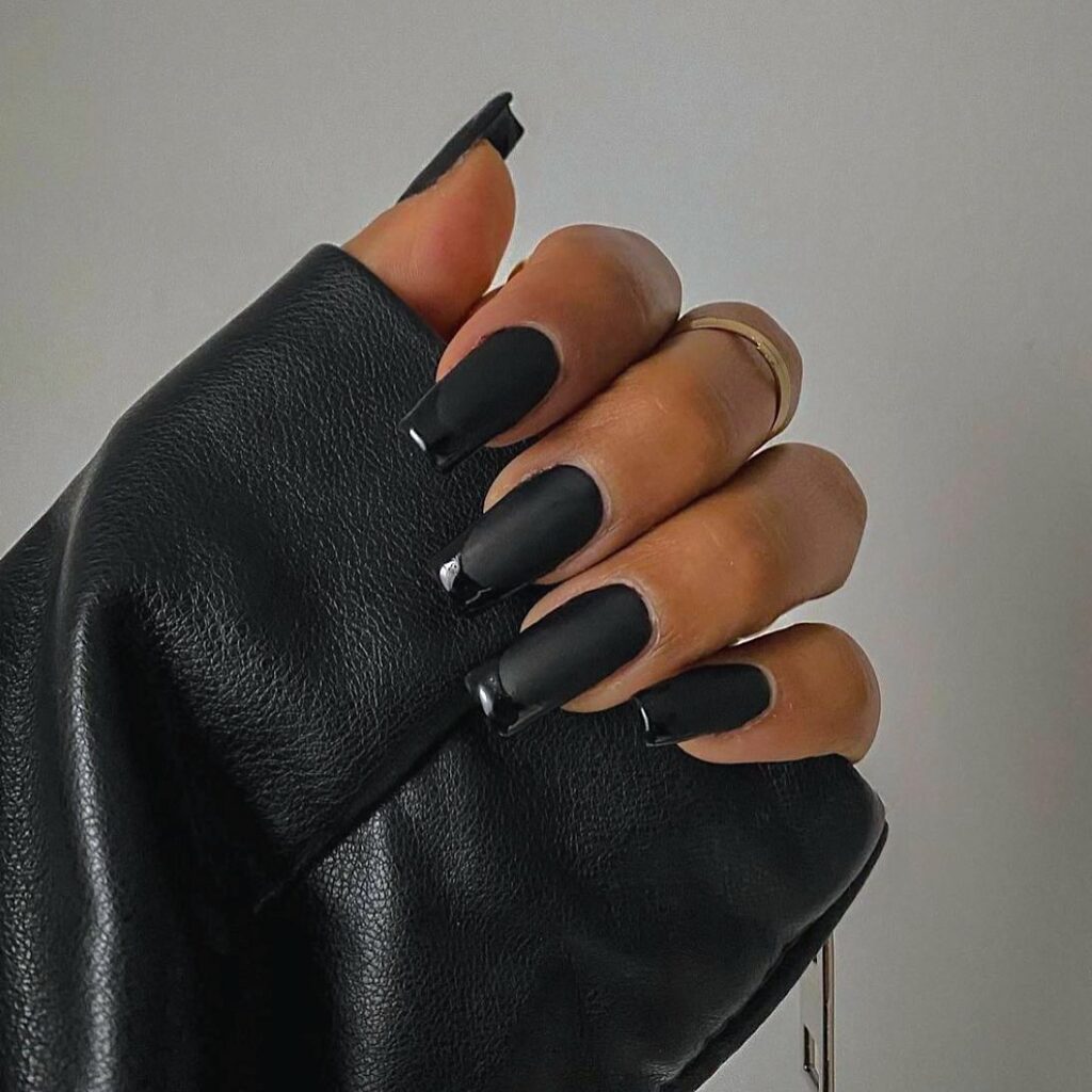 40 Latest Black Coffin Nail Designs To Try In 2024! 16