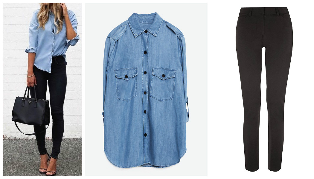 How To Wear Denim Shirts 33 blue denim shirt black jeans combo