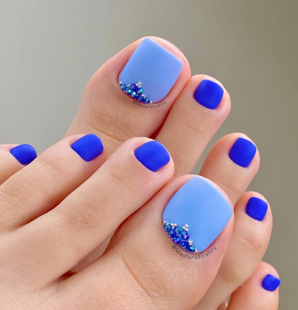 27 Latest Blue Pedicure Designs To Try In 2024! 11 Icy Blue Nails