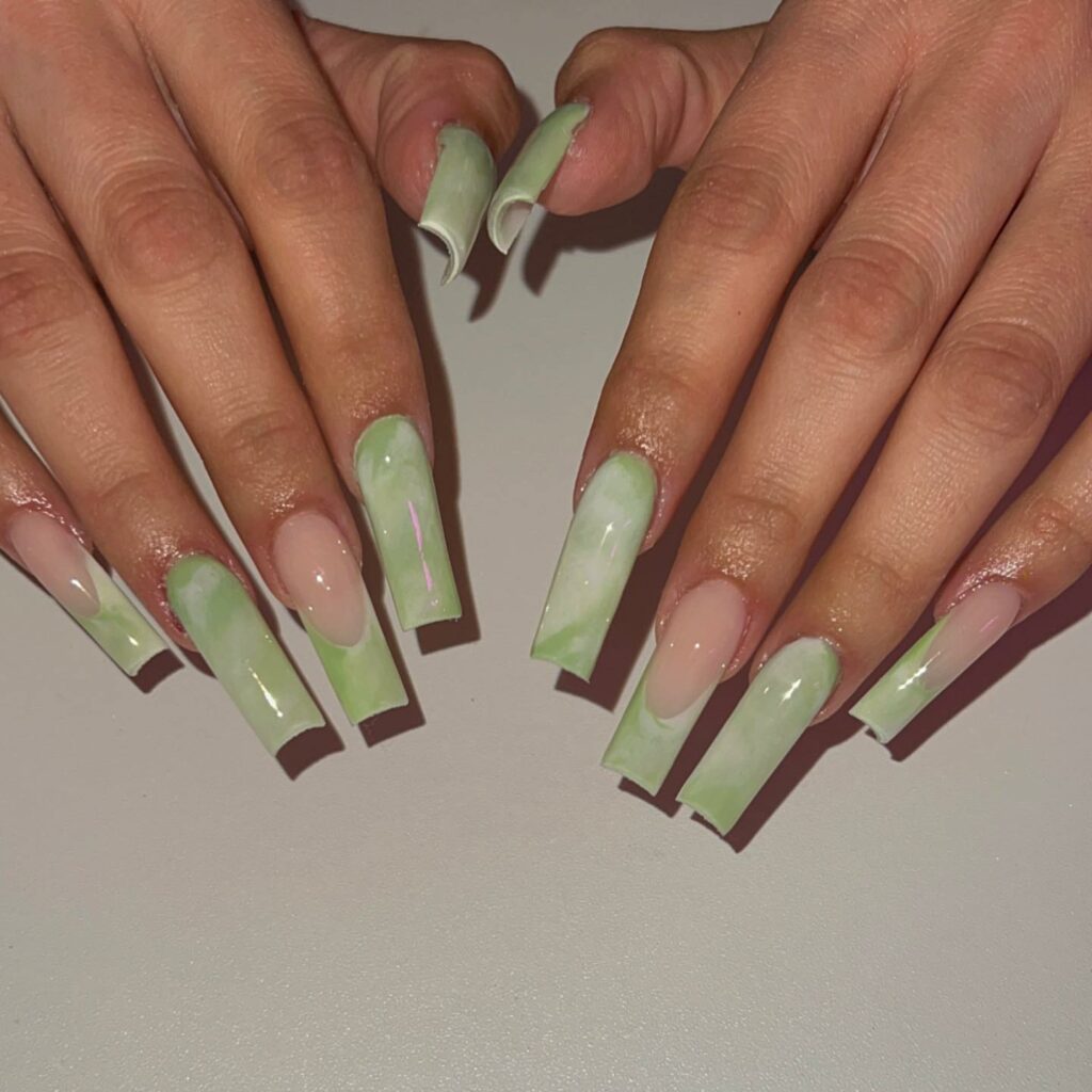 Discover 36 Sage Green Nail Designs To Try in 2024 13 coffin Green Sage Nails