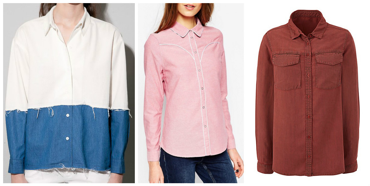 How To Wear Denim Shirts 37 coloured denim shirts white denim-pink-chambray-red-denim