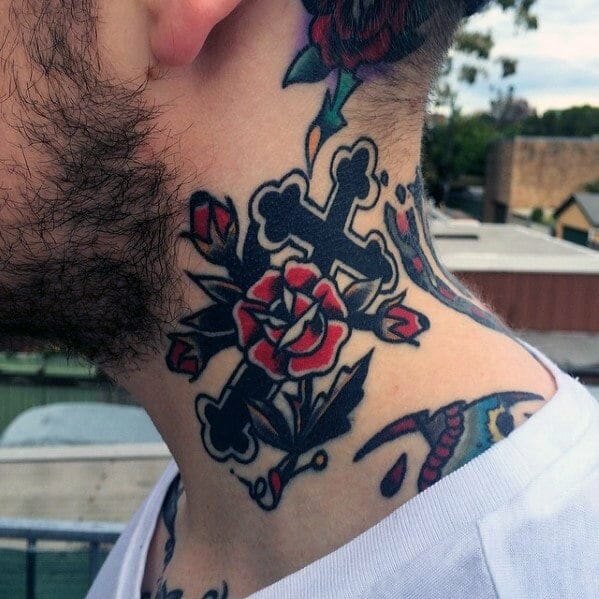 33 Latest Cross Tattoos To Inspire You In 2024! 12 Cross Neck Tattoo Ideas