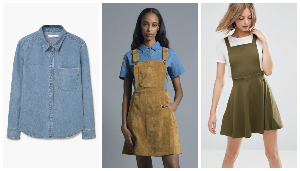denim shirt dress pinafore