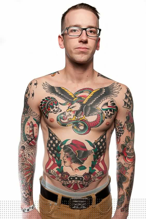 28 Latest Old School Tattoos To Inspire You In 2024! 30 Classic Sailor Jerry Chest Tattoo