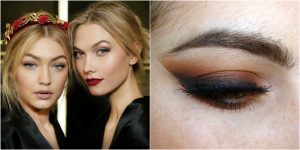 10 Makeup Trends for Autumn / Winter You Need to Try 10 Supermodels Gigi Hadid and Karlie Kloss with dark copper eye shadows