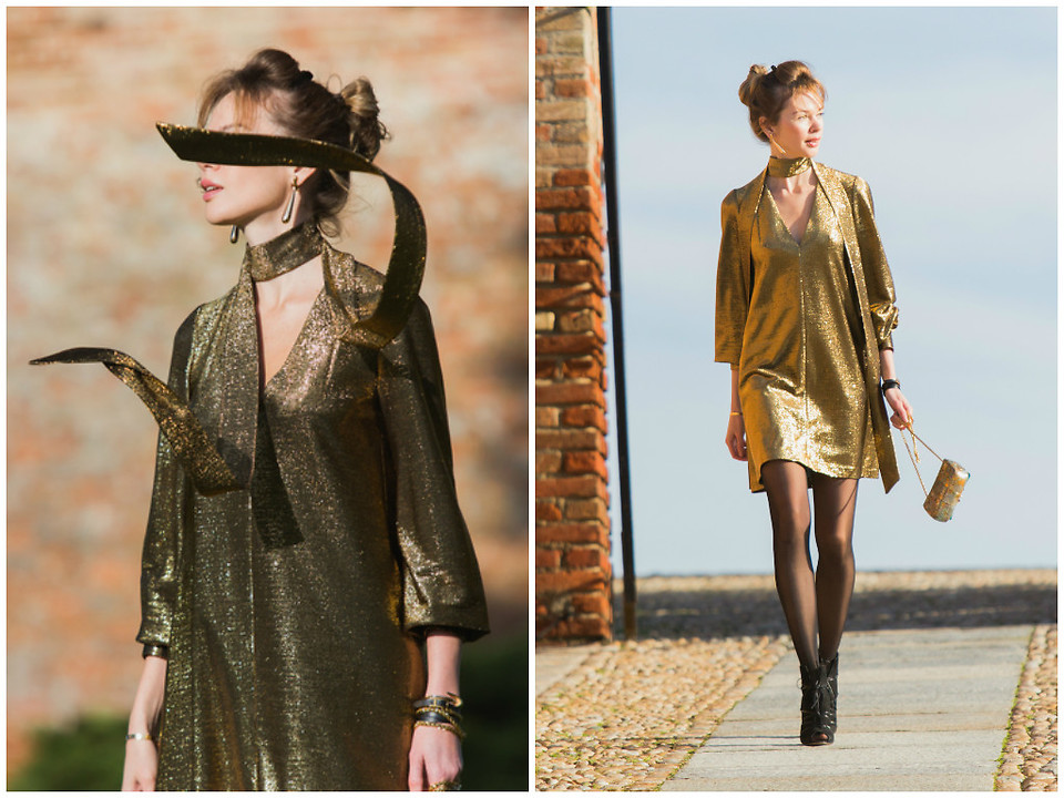 Choosing the Right Shoe Color for a Gold Dress in 2024 12 gold dress with black shoes
