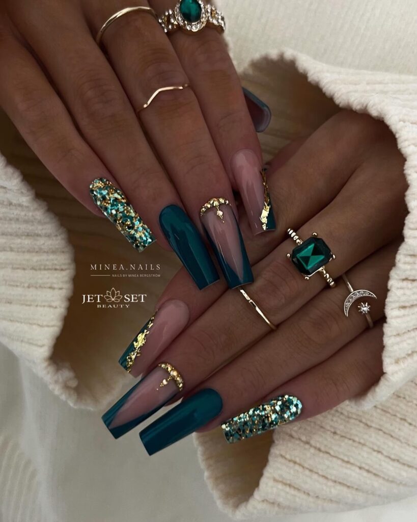 30 Latest Emerald Green Nail Designs To Try in 2024! 21