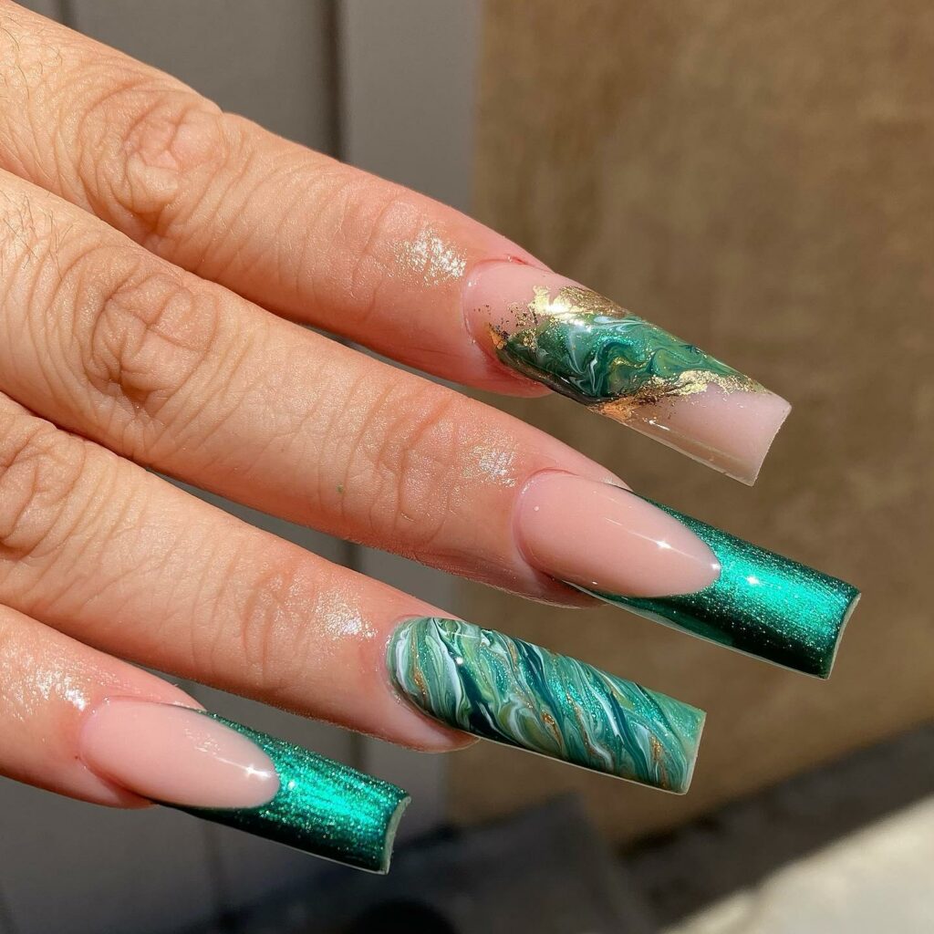 30 Latest Emerald Green Nail Designs To Try in 2024! 24