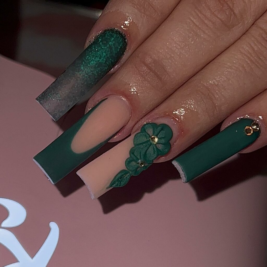 30 Latest Emerald Green Nail Designs To Try in 2024! 28