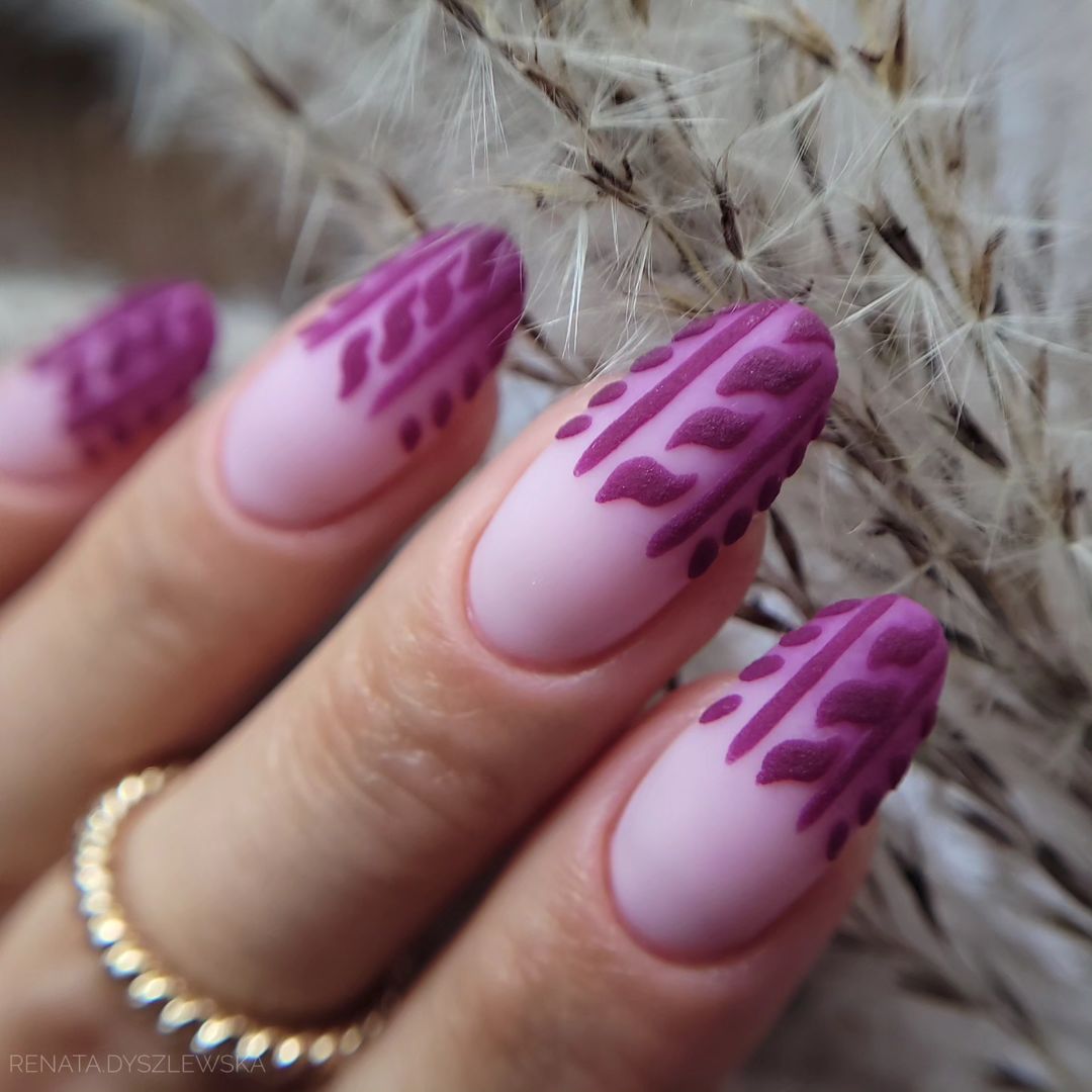 25 Latest Sweater Nail Designs To Try In 2024! 10 Lavender Leap