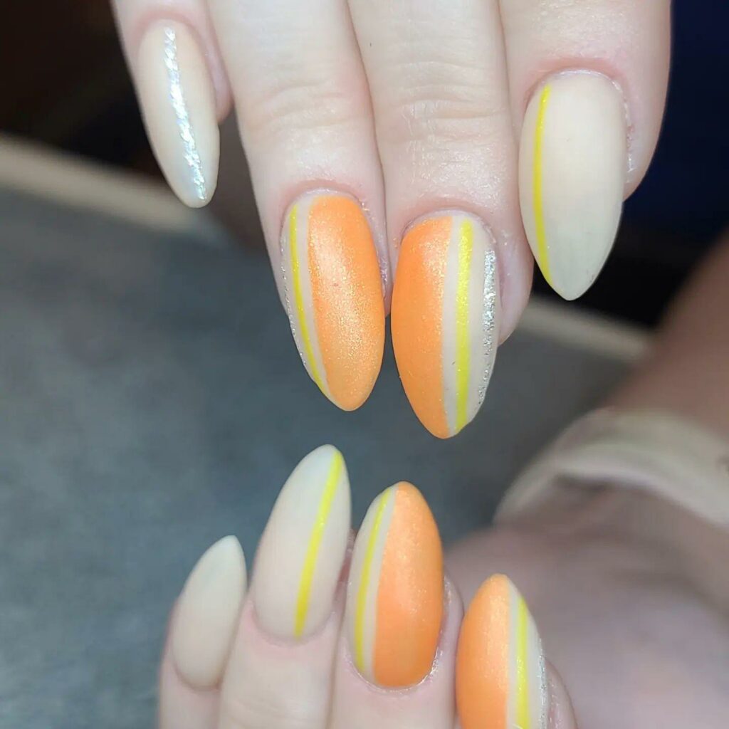 30 Latest Geometric Designs to Try In 2024! 27 Sunset Strips: The Perfect Combination of Yellow and Orange