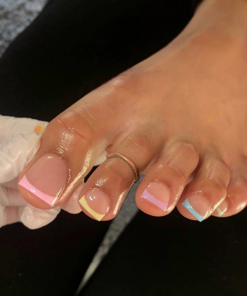 24 Latest Rainbow Art Pedicure Designs To Try in 2024! 12 The new french