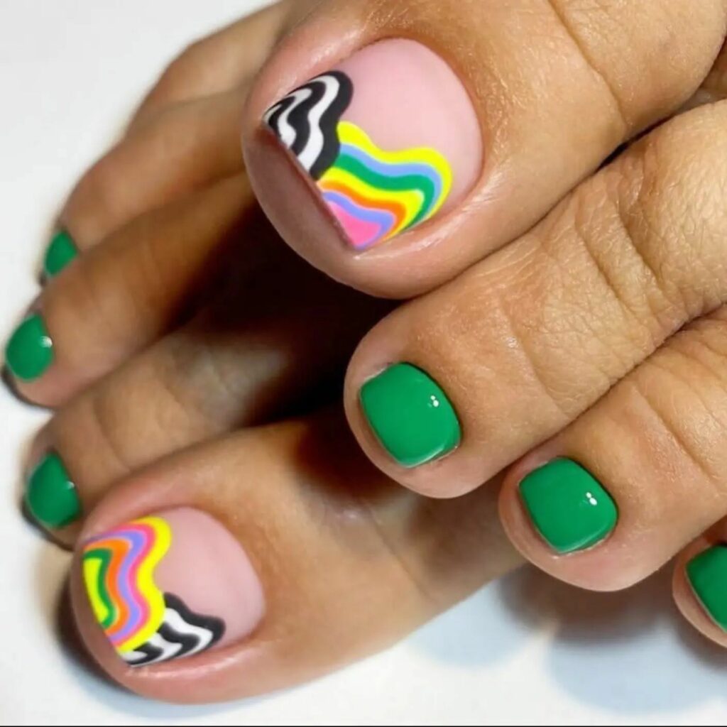 24 Latest Rainbow Art Pedicure Designs To Try in 2024! 27 Rainbow Side Tips