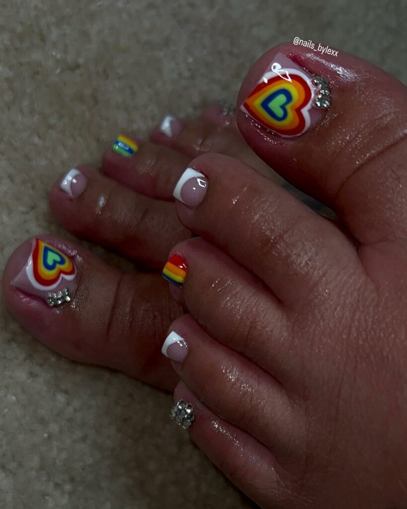 24 Latest Rainbow Art Pedicure Designs To Try in 2024! 26 Rainbow Heart