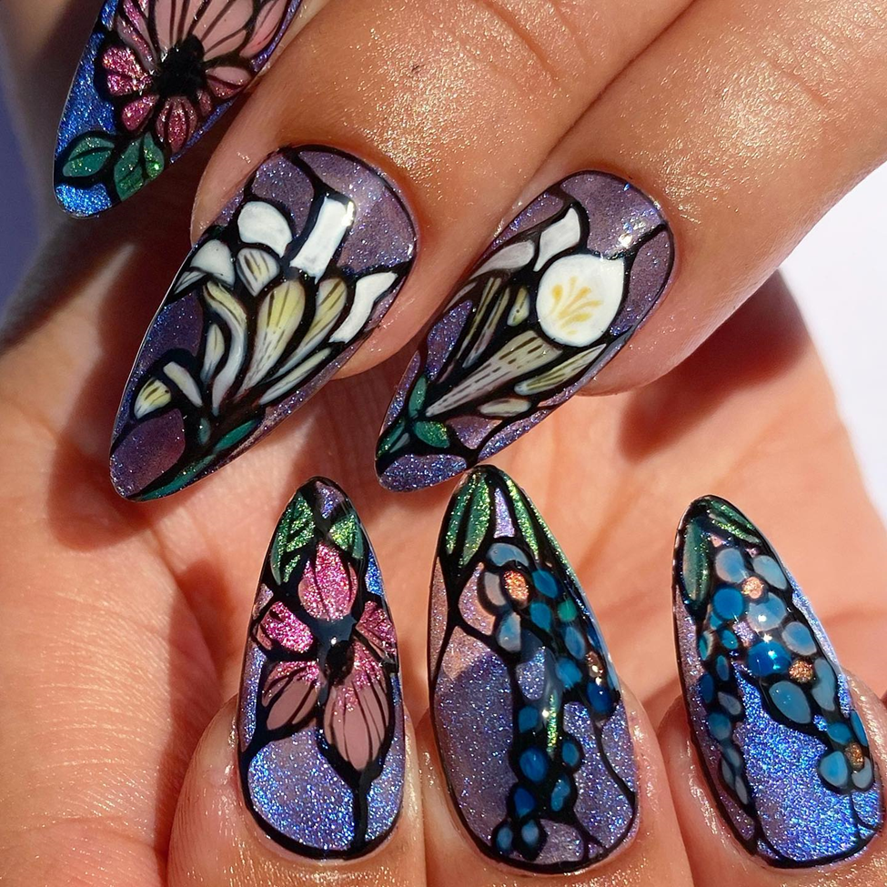 34 Latest Floral Nail Designs To Try In 2024! 28