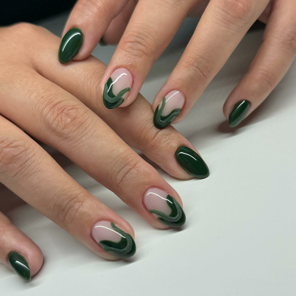30 Latest Emerald Green Nail Designs To Try in 2024! 12