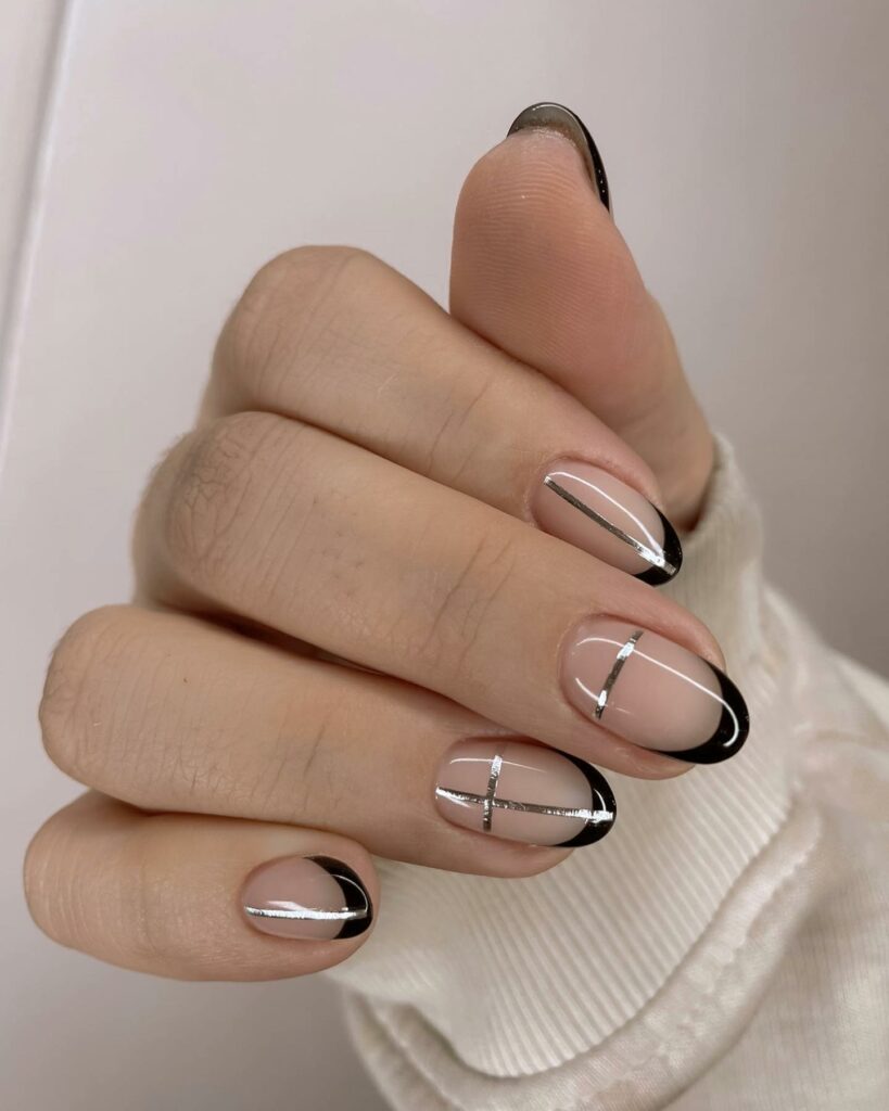 39 Latest Chic Winter Nail Designs to Try in 2024! 45 Charcoal Grey Christmas Nails with a Festive Sparkle