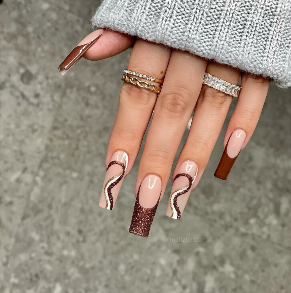 39 Latest Chic Winter Nail Designs to Try in 2024! 33 Charcoal Grey Christmas Nails with a Festive Sparkle