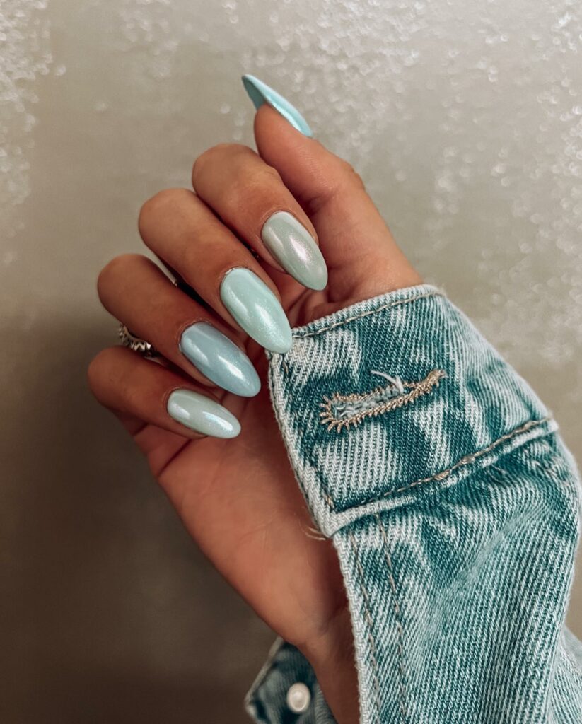39 Latest Chic Winter Nail Designs to Try in 2024! 28 Charcoal Grey Christmas Nails with a Festive Sparkle