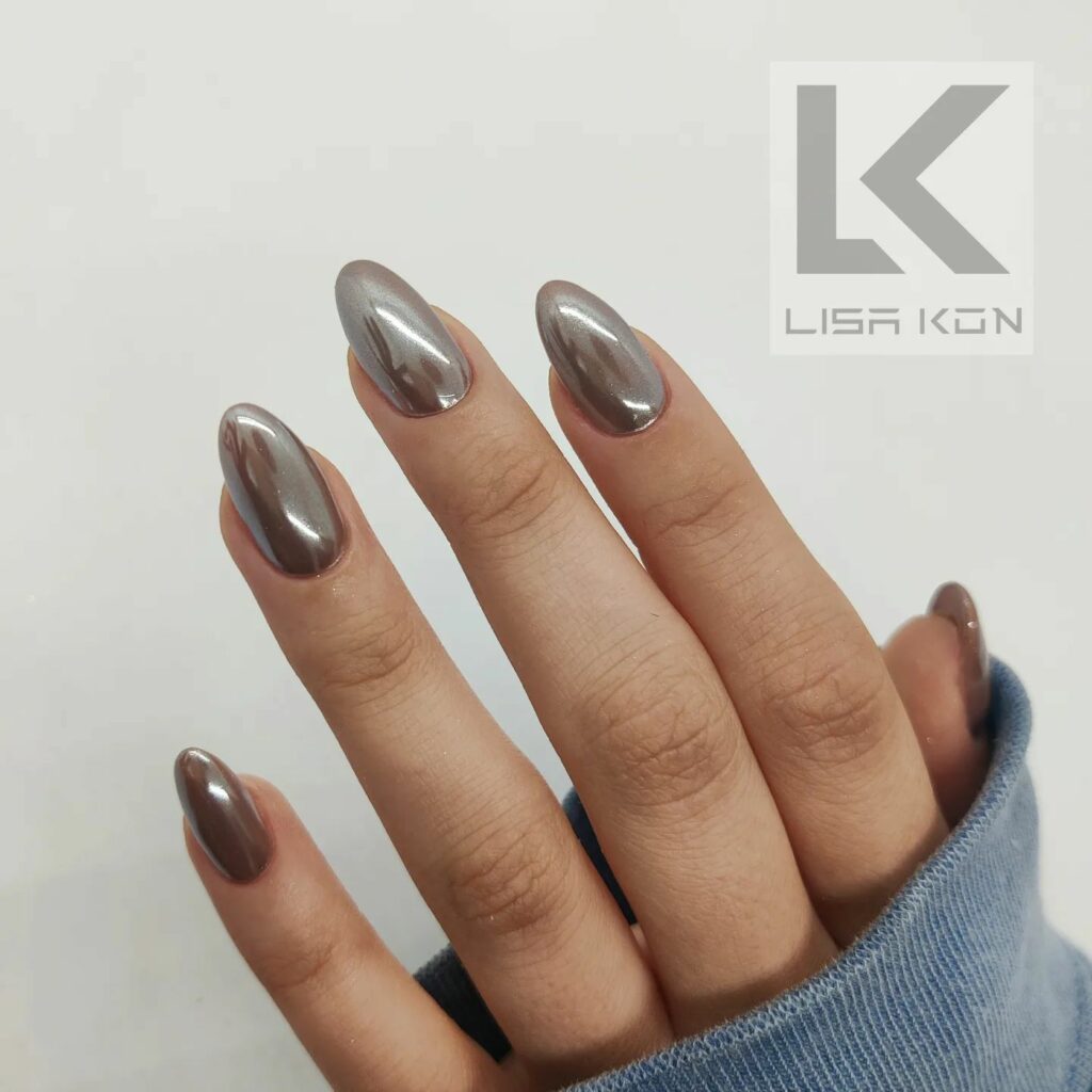 39 Latest Chic Winter Nail Designs to Try in 2024! 29 Charcoal Grey Christmas Nails with a Festive Sparkle