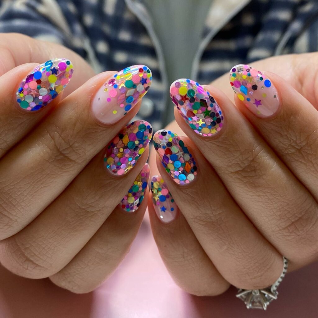 39 Latest Chic Winter Nail Designs to Try in 2024! 32 Charcoal Grey Christmas Nails with a Festive Sparkle