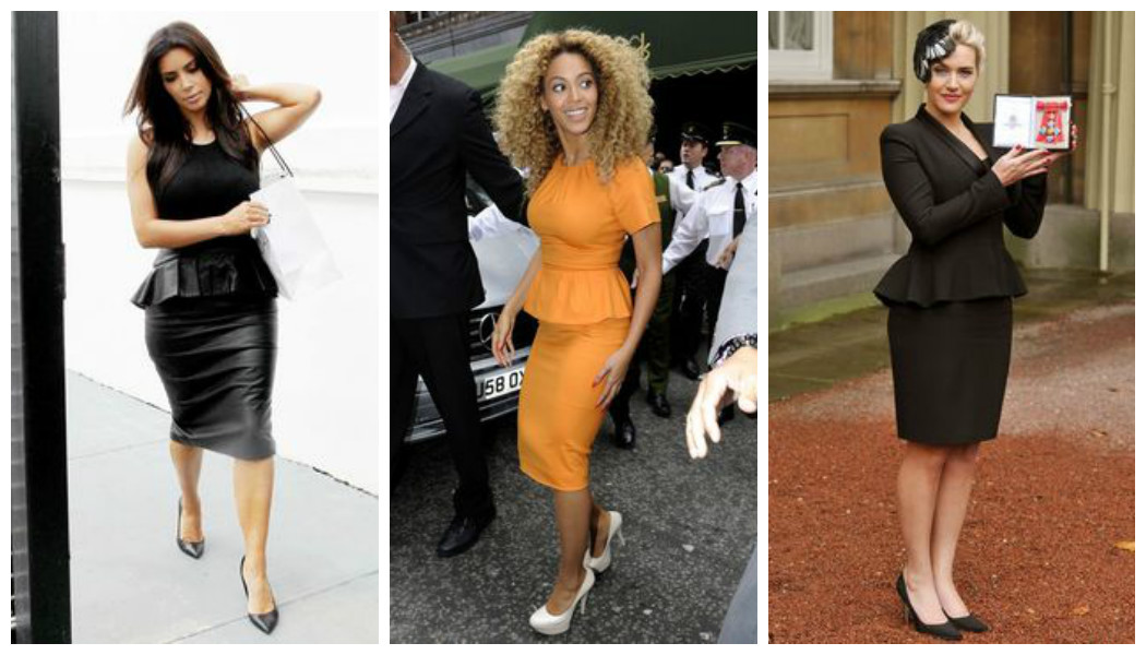 20 Of The Best Peplum Dresses 17 kim-kardashian-beyonce-kate-winslet-peplum-dresses