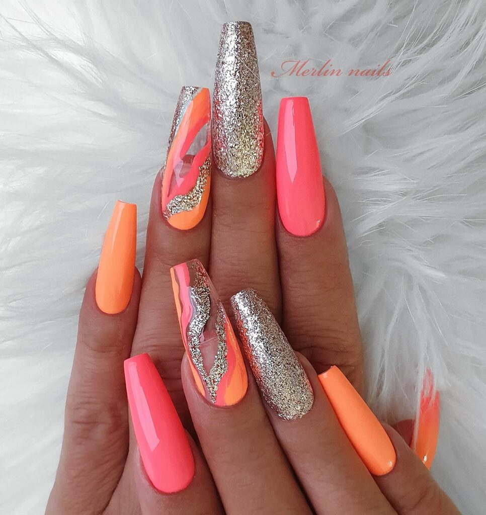 Feel Vibrant with 30 Pink And Orange Nail Designs in 2024 17
