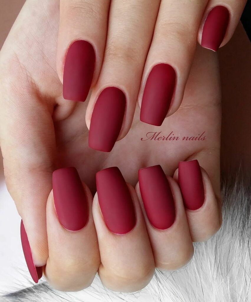 Go Bold with 40 Red Coffin Nail Designs in 2024 11