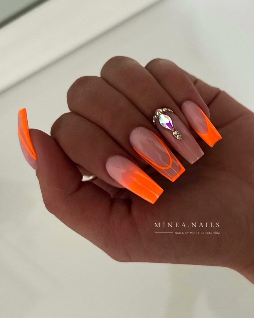 Bring Sunshine with 20 Orange French Tip Nail Designs in 2024 24