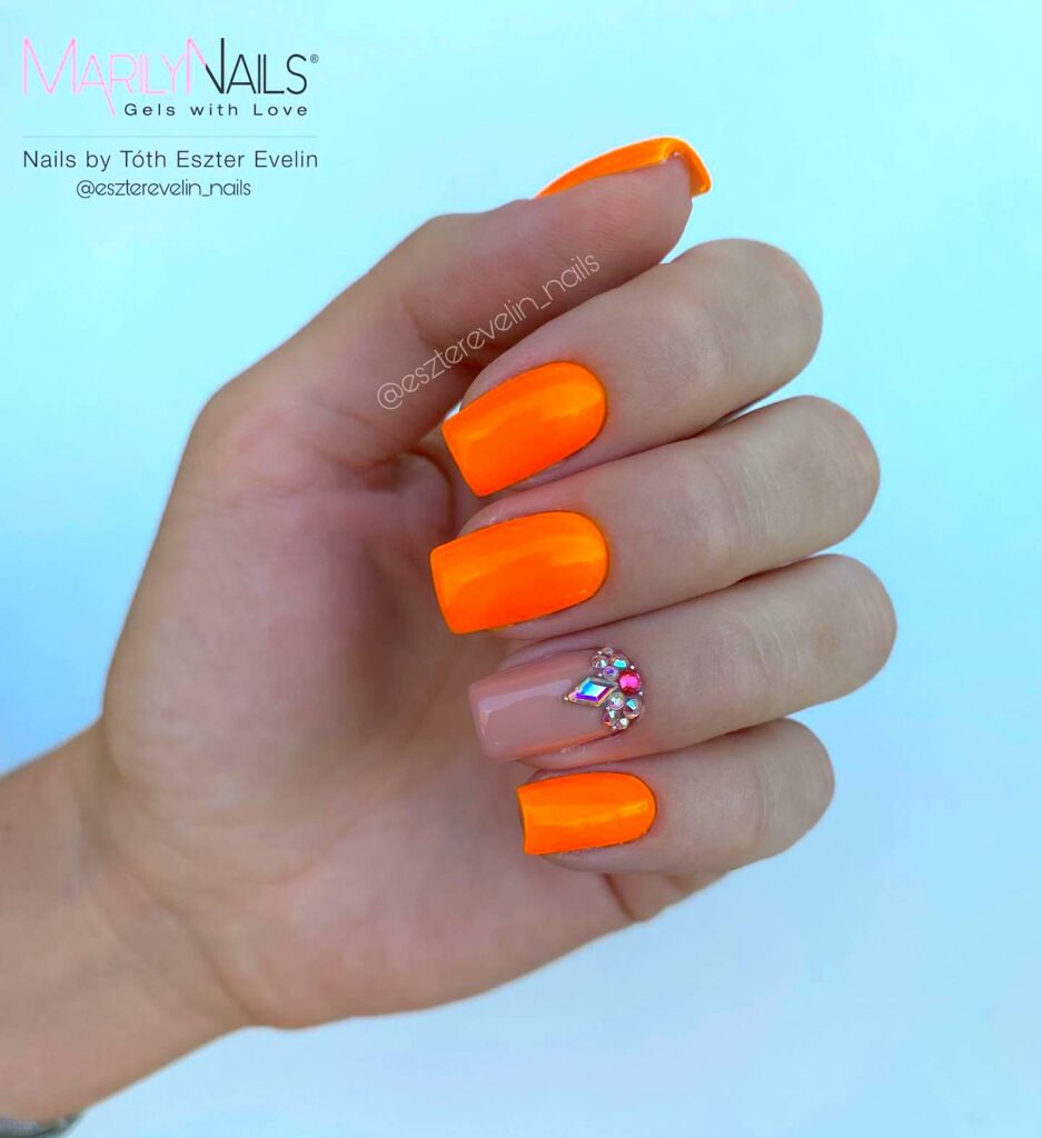 Get Inspired by 30 Neon Orange Nail Designs of 2024 13
