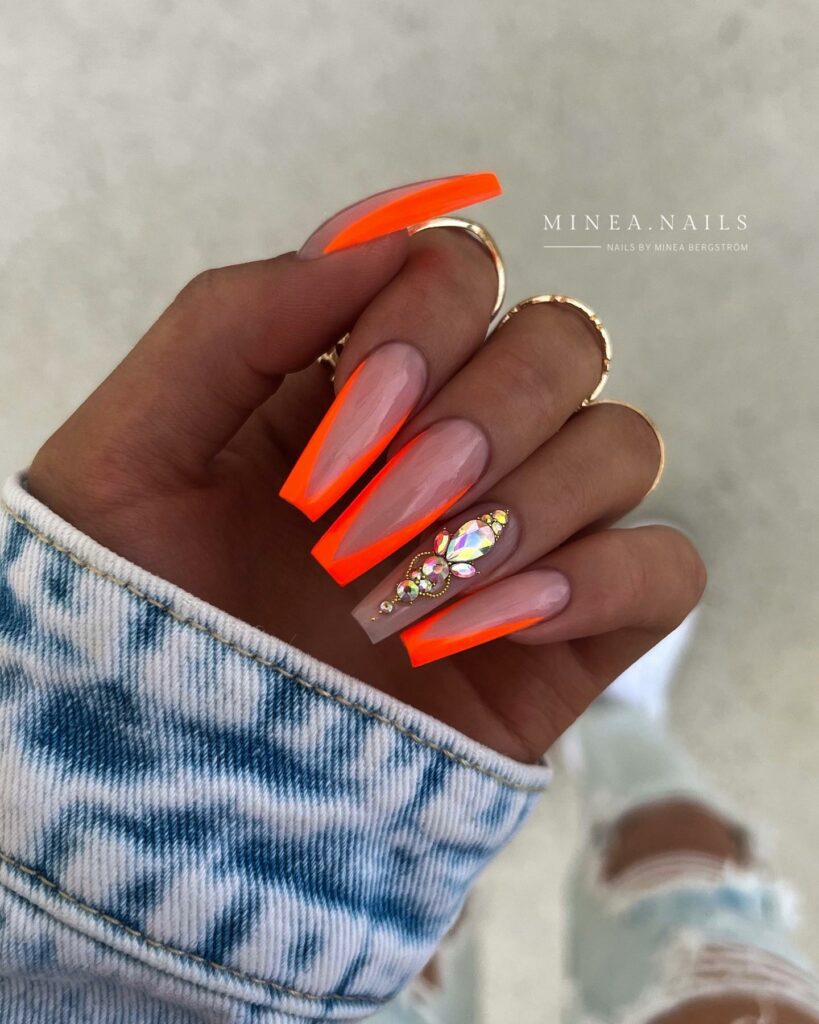 Bring Sunshine with 20 Orange French Tip Nail Designs in 2024 19