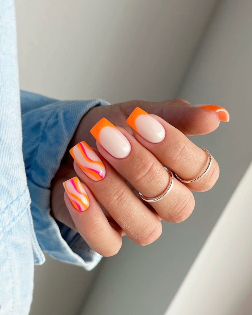 Feel Vibrant with 30 Pink And Orange Nail Designs in 2024 10