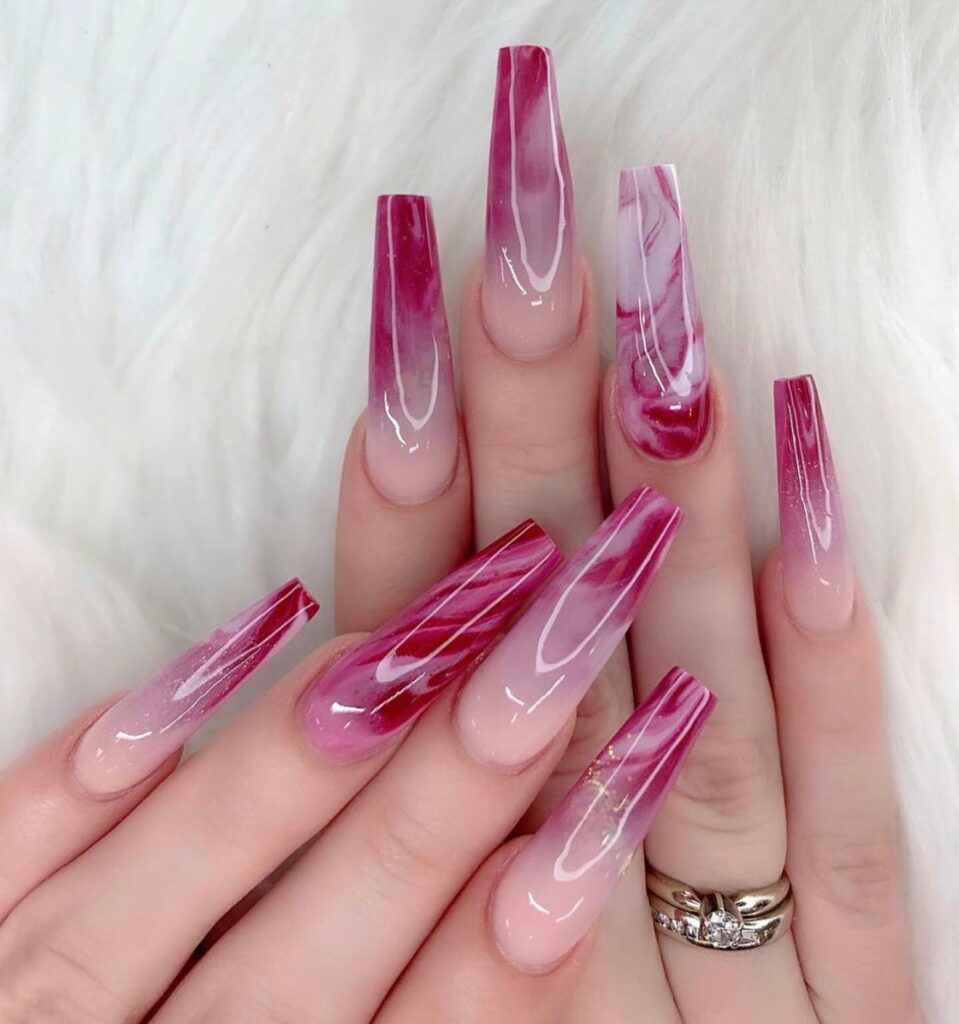 Indulge in 40 Marble Nail Designs for 2024 11 ombré marble nails