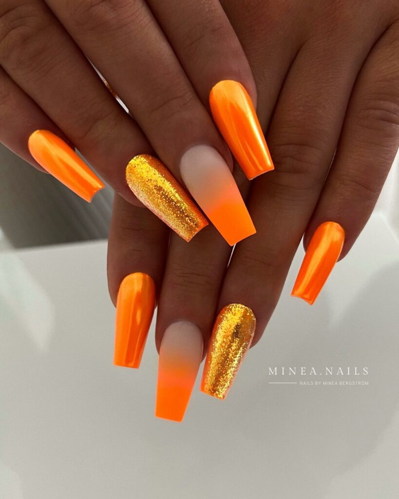 30 Latest Orange Ombre Nail Designs To Try In 2024! 28