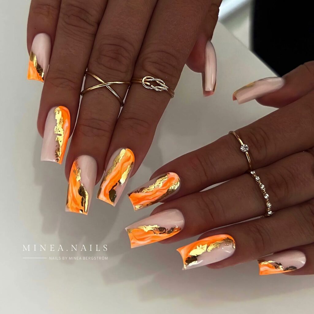 Bring Sunshine with 20 Orange French Tip Nail Designs in 2024 15