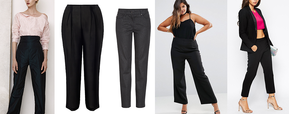 How To Wear And Style Black Pants With White Shirts 21 outfit grid black trousers pants hourglass pear apple petite