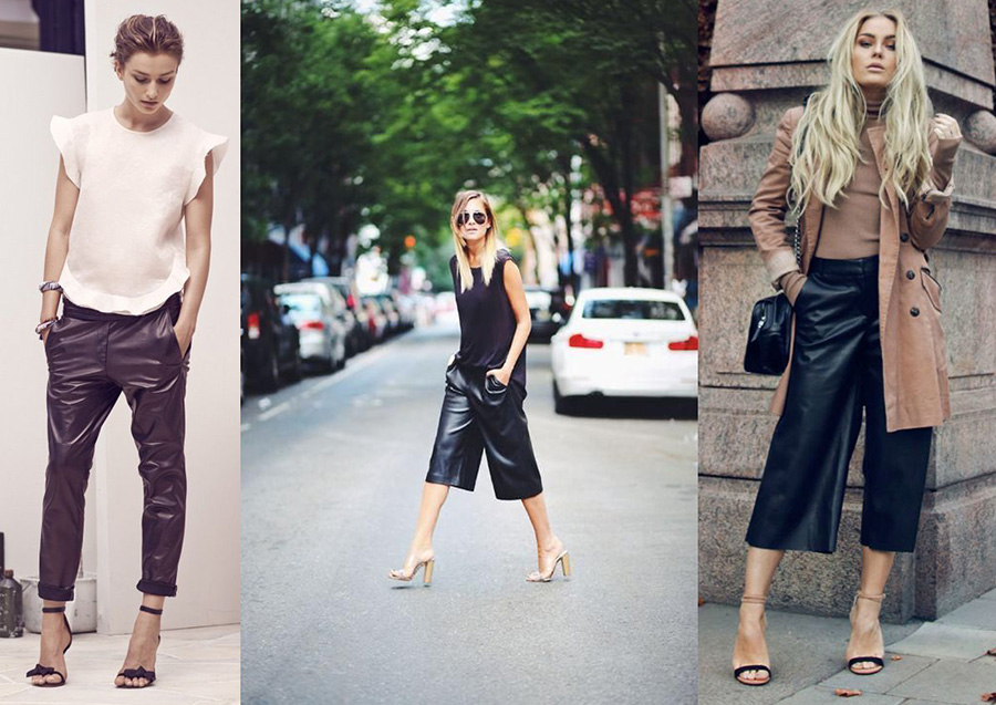 How To Wear Leather Pants - We Reveal the Killer Secrets You Need 19 outfit grid leather trousers leather culottes womens work styles