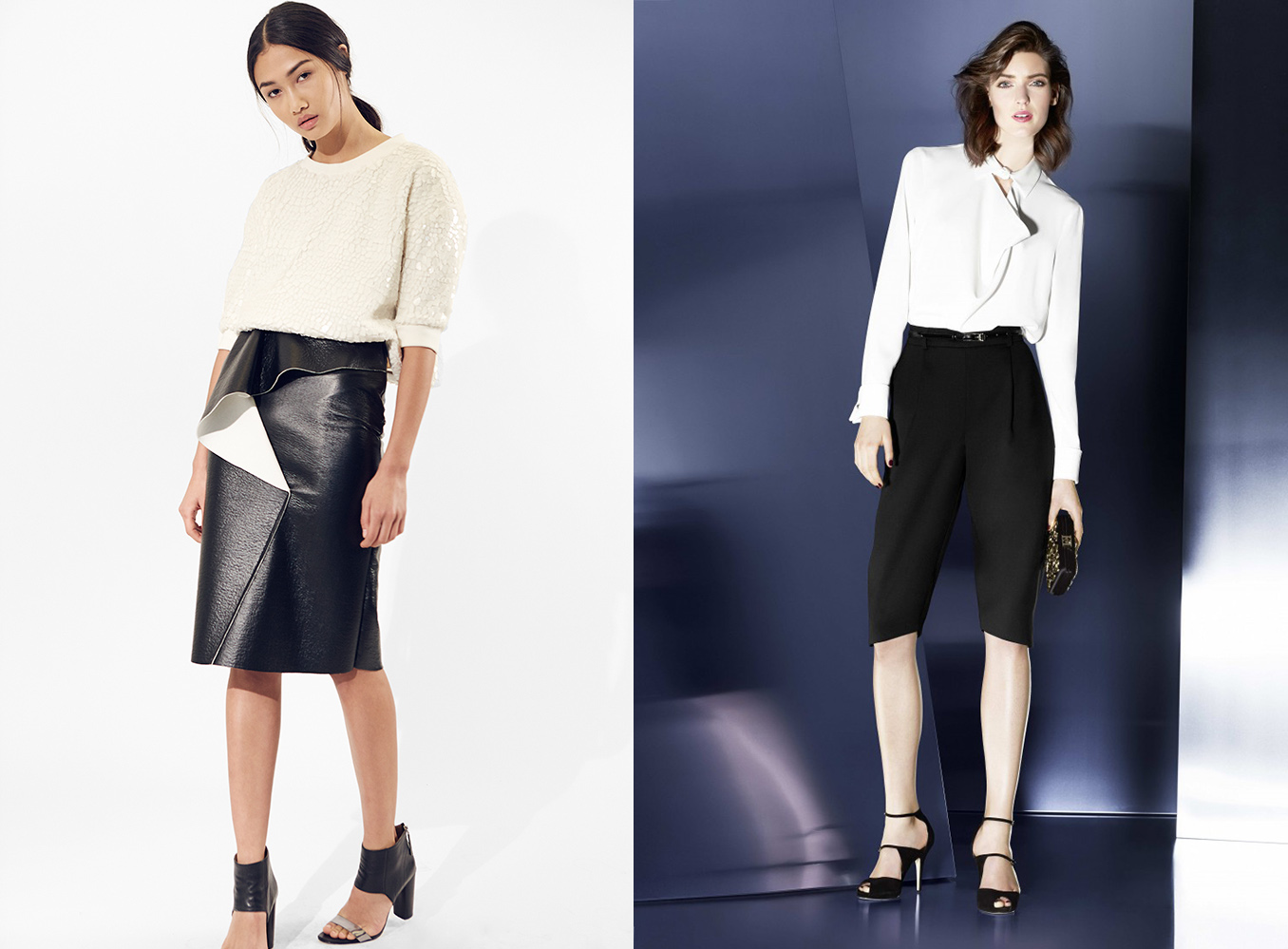 How To Wear And Style Black Pants With White Shirts 31 outfit grid womens black pants white shirts alternative shorts skirts