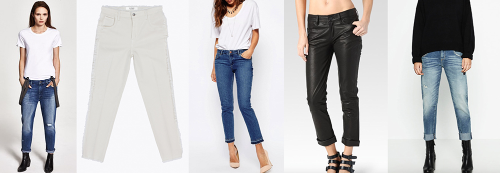 How To Wear Boyfriend Jeans - Our Key Style Tips 16 outfit grid womens boyfriend jeans distressed blue black white