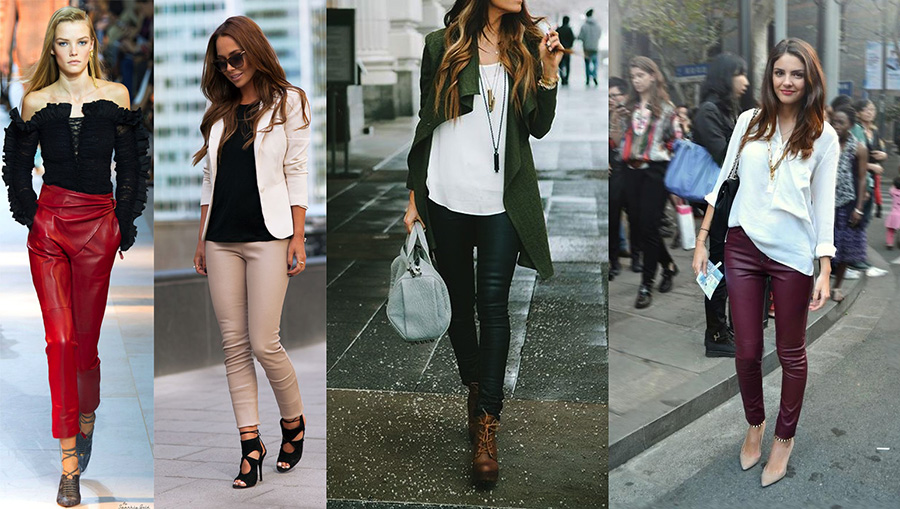 How To Wear Leather Pants - We Reveal the Killer Secrets You Need 25 outfit grid womens leather pants trousers style