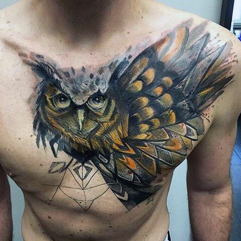 33 Latest Owl Tattoos To Inspire You In 2024! 32 Flying Owl Tattoo