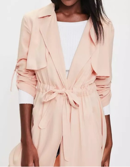 pink draw cord trench coat – £40 Pink Draw Cord Trench Coat