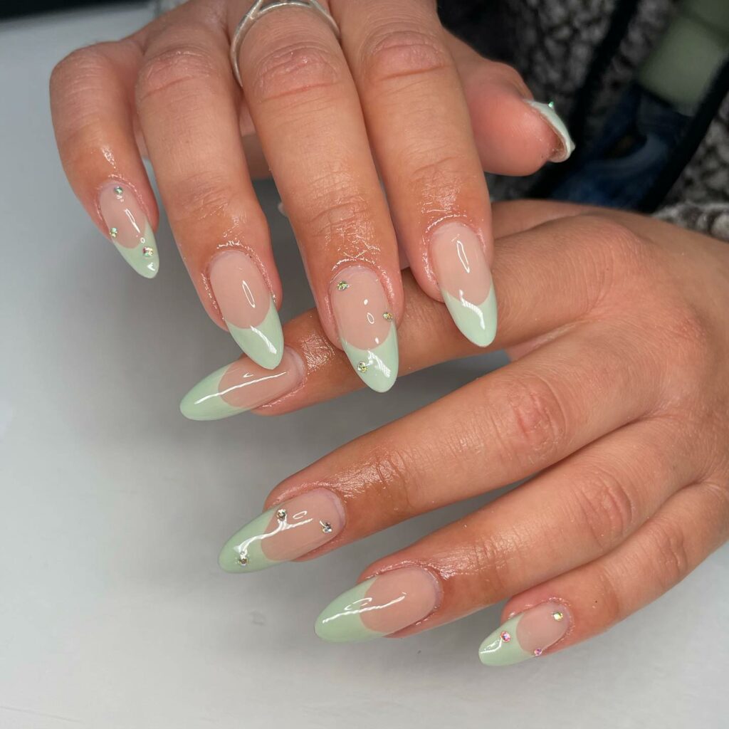 Discover 36 Sage Green Nail Designs To Try in 2024 19 sage green French Tips