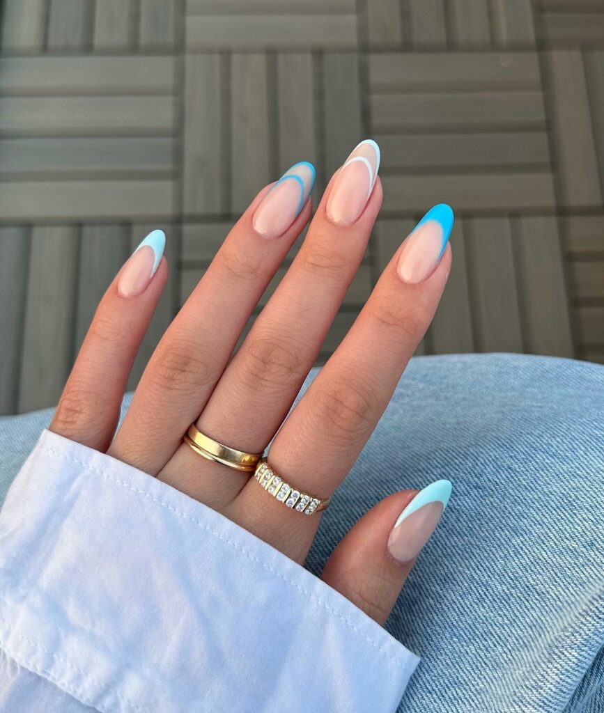 30 Blue French Tip Nail Ideas To Try In 2024! 34 shades of blue